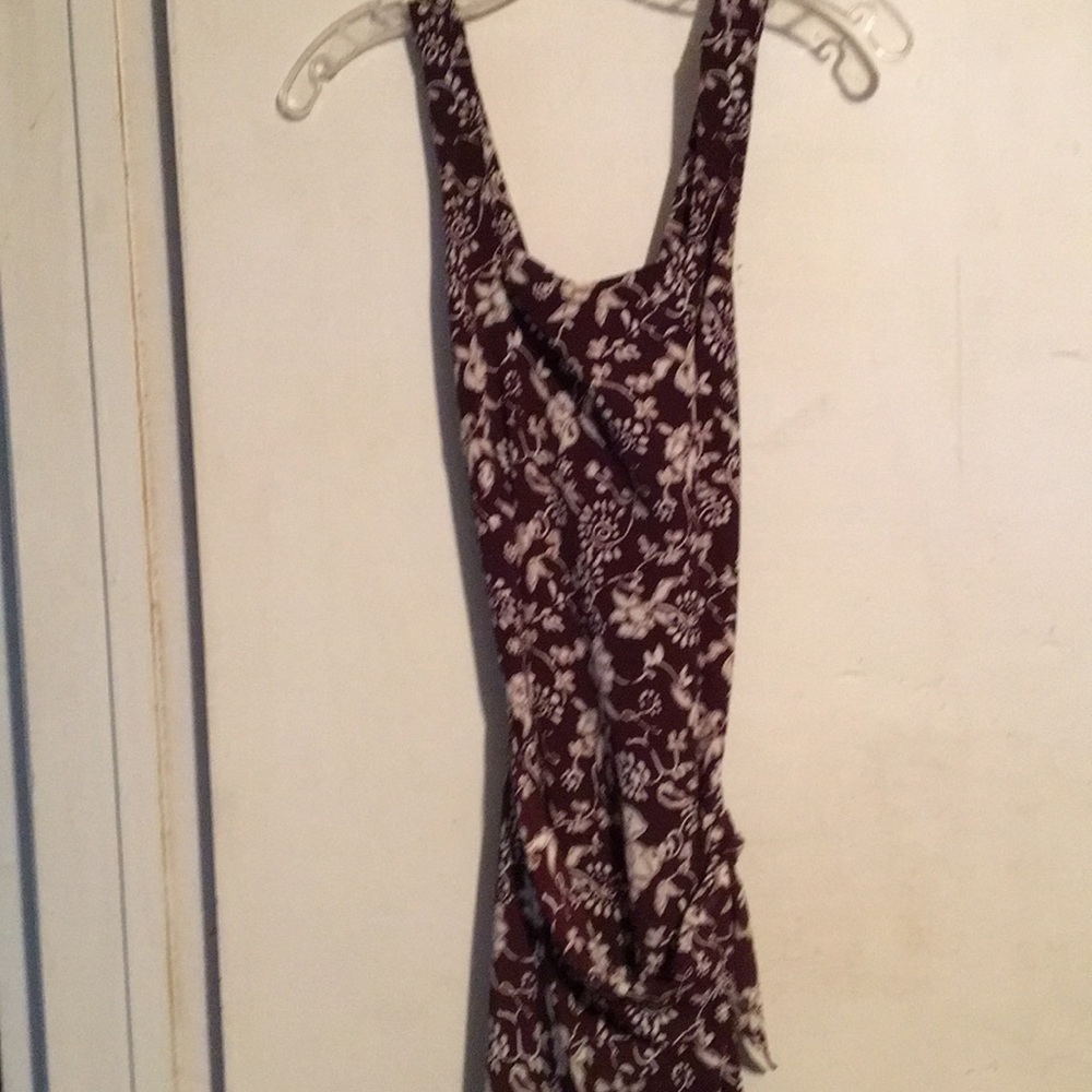 Brown & White side tie maxi dress